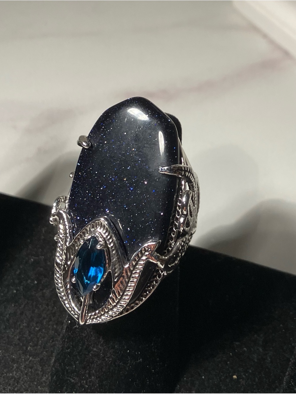 Midnight Sparkle ring, sandstone in size 8